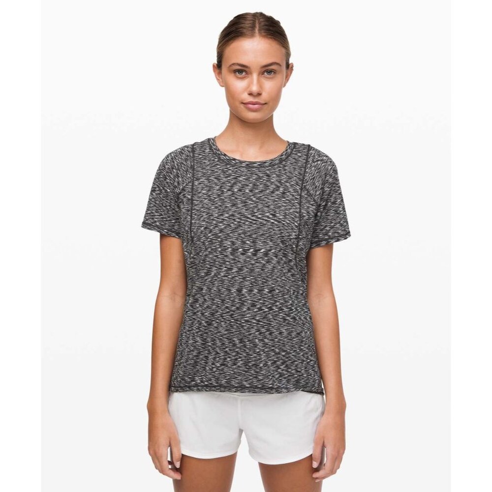 lululemon athletica Black Heather Short Sleeve Tee